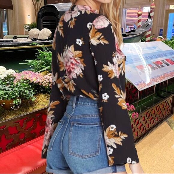 Billabong Lust Linger Long Sleeve Blouse Size Sm - Picture 6 of 15